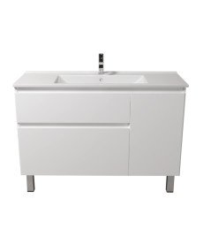 Тумба Мойдодыр Baki 120-U с раковиной Creavit SU-120 ДСП/МДФ белый глянец 00-0009162