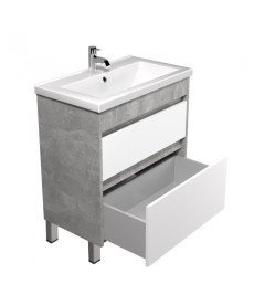 Тумба Мойдодыр Polo Loft 60-U с раковиной Cosmo ДСП бетон/белый глянец 00-0008081