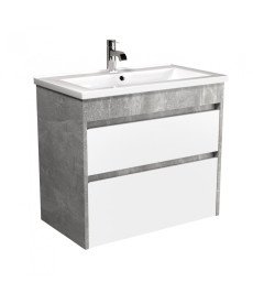 Тумба Мойдодыр Polo Loft 70-U с раковиной Cosmo ДСП бетон/белый глянец 00-0008387