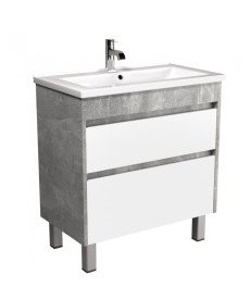 Тумба Мойдодыр Polo Loft 70-U с раковиной Cosmo ДСП бетон/белый глянец 00-0008387