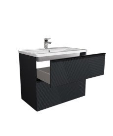 Тумба Мийдодір Rome 80-U з раковиною Debut ДСП/МДФ графіт матовий 00-0008666