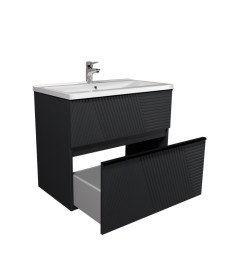 Тумба Мийдодір Rome 80-U з раковиною Debut ДСП/МДФ графіт матовий 00-0008666
