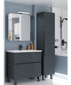 Тумба Мийдодір Rome 80-U з раковиною Debut ДСП/МДФ графіт матовий 00-0008666