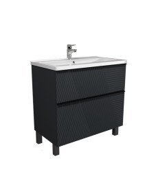 Тумба Мийдодір Rome 80-U з раковиною Debut ДСП/МДФ графіт матовий 00-0008666