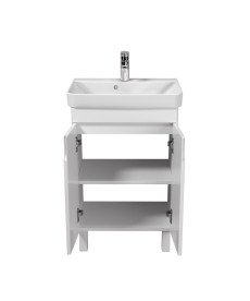 Тумба Мийдодир Simple White 55-U з раковиною River ДСП/МДФ білий глянець 00-0009269