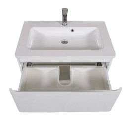 Тумба для підлоги Аквародос Акцент 80 см з раковиною Альфа ДСП/МДФ білий глянець АР000040140
