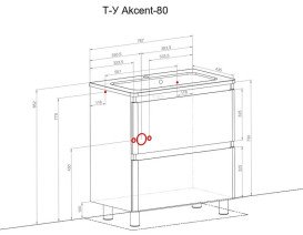 Тумба для підлоги Аквародос Акцент 80 см з раковиною Альфа ДСП/МДФ білий глянець АР000040140