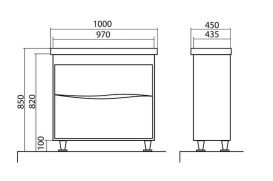 Тумба для підлоги Аквародос Альфа 100 см з раковиною Frame ДСП/МДФ білий АР000040175