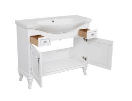 Тумба підлогова Аквародос Беатріче 100 см з раковиною Lila ДСП/МДФ білий патина хром АР000074318