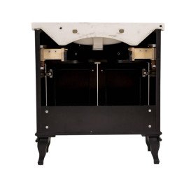 Тумба для підлоги Аквародос Беатріче 80 см з раковиною New Classic ДСП/МДФ чорний патина золото АР000042844