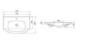 Тумба для підлоги Аквародос Беатріче 80 см з раковиною New Classic ДСП/МДФ чорний патина золото АР000042844