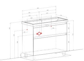 Тумба для підлоги Аквародос Еліт 100 см з раковиною Elite ДСП/МДФ графіт глянець АР000049080