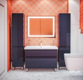 Тумба напольная Аквародос Элит 70 см с раковиной Elite ДСП/МДФ графит глянец АР000049084