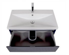 Тумба для підлоги Аквародос Еліт 80 см з раковиною Elite ДСП/МДФ графіт глянець АР000049086