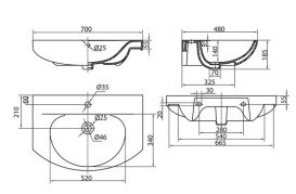Тумба напольная Аквародос Родорс 70 см с раковиной Руна ДСП/МДФ белый АР000040362