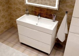 Тумба напольная Аквародос Венеция 100 см с раковиной Пинто ДСП/МДФ белый АР000040220