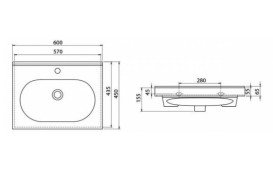 Тумба напольная Аквародос Венеция 60 см с раковиной City ДСП/МДФ белый АР000040218