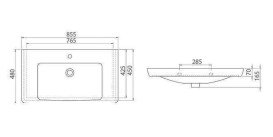 Тумба для підлоги Аквародос Венеція 85 см з раковиною Порто ДСП/МДФ білий АР000040212
