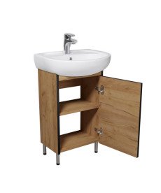 Тумба напольная Мойдодыр Dakota Craft 50 с раковиной Solo ДСП дуб крафт 00-0008565