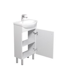 Тумба напольная Мойдодыр Фокус 40 см с раковиной Solo ДСП/МДФ белый глянец 00-0008391