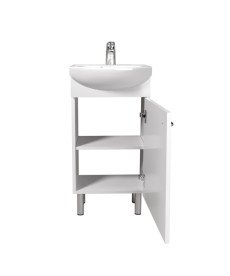 Тумба напольная Мойдодыр Фокус 40 см с раковиной Solo ДСП/МДФ белый глянец 00-0008391