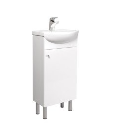 Тумба напольная Мойдодыр Фокус 40 см с раковиной Solo ДСП/МДФ белый глянец 00-0008391