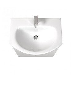 Тумба напольная Мойдодыр Фокус 60 см с раковиной Runa/Лотос ДСП/МДФ белый глянец 00-00004132