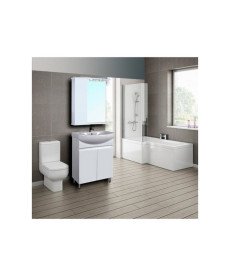 Тумба напольная Мойдодыр Фокус 60 см с раковиной Runa/Лотос ДСП/МДФ белый глянец 00-00004132