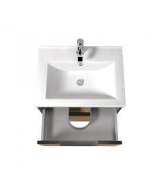 Тумба підвісна Мийдодір Line Craft 60 з раковиною Cosmo ДСП дуб крафт 00-0008539