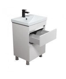 Тумба підлогова Мийдодір MoonShine 50 з раковиною Sempre ДСП білий глянець 00-0008513