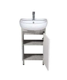 Тумба напольная Мойдодыр Nice Loft 50 с раковиной Solo ДСП бетон/белый глянец 00-0008575