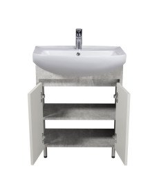 Тумба напольная Мойдодыр Nice Loft 60 с раковиной Proxy ДСП бетон/белый глянец 00-0008576