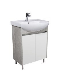 Тумба напольная Мойдодыр Nice Loft 60 с раковиной Proxy ДСП бетон/белый глянец 00-0008576