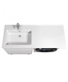 Тумба напольная Мойдодыр Wing 60-W с раковиной Rodeo L ДСП/МДФ белый глянец 00-0008279