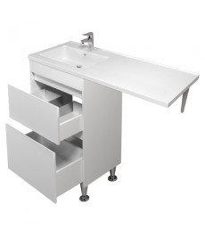 Тумба напольная Мойдодыр Wing 60-W с раковиной Rodeo L ДСП/МДФ белый глянец 00-0008279