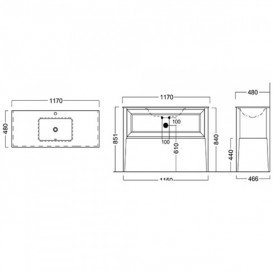 Тумба для підлоги під раковину Kerama Marazzi Plaza Classic 120 см масив дерева капучино PL.C.120.1\CAP
