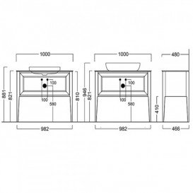 Тумба напольная под раковину Kerama Marazzi Plaza Classic 100 см массив дерева капучино PL.C.100.1+1\CAP