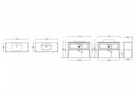 Тумба для підлоги під раковину Kerama Marazzi Plaza Classic 120 см масив дерева капучино PL.C.120.1+1\CAP