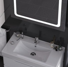 Тумба підвісна Sanwerk Alessa Air 100х44 см з раковиною Принц білий MV0000365