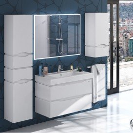 Тумба підвісна Sanwerk Alessa Air 100х44 см з раковиною Принц білий MV0000365