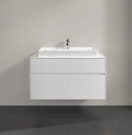 Тумба под раковину Villeroy&Boch Collaro 100х50 см с подсветкой ДСП матовый белый C020B0MS