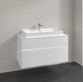 Тумба под раковину Villeroy&Boch Collaro 100х50 см с подсветкой ДСП матовый белый C020B0MS