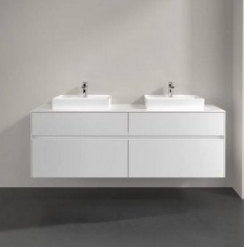  	Тумба под раковину Villeroy & Boch Collaro 160х50 см с подсветкой ДСП матовый белый C021B0MS