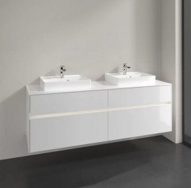  	Тумба под раковину Villeroy & Boch Collaro 160х50 см с подсветкой ДСП матовый белый C021B0MS