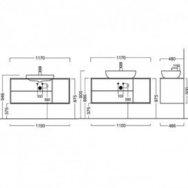 Тумба підвісна під раковину Kerama Marazzi Plaza Modern 120 см МДФ дуб Орегон PL.M.120.3\OAK.O