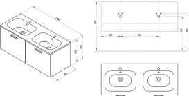 Тумба под двойную раковину Ravak SD Chrome II 1200 ДСП/МДФ белый белая ручка X000001779