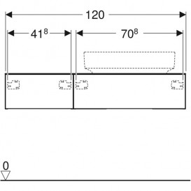 Тумба под накладную раковину Geberit VariForm 120х51 см ДСП дуб 501.175.00.1