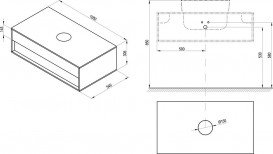 Тумба під накладну раковину Ravak Step SD 1000 підвісна МДФ білий X000001429