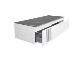 Тумба під раковину Аквародос Манхеттен 120 см із стільницею Namibia Black МДФ білий матовий АР000110607