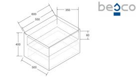 Тумба під раковину Besco Dexa 60х50 см МДФ чорний/чорна ручка SUD-654-CC